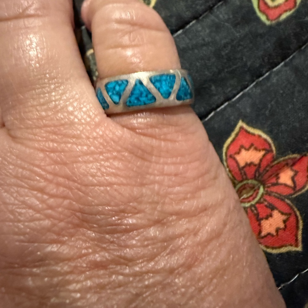 Sterling TurquoiseGeometric Ring